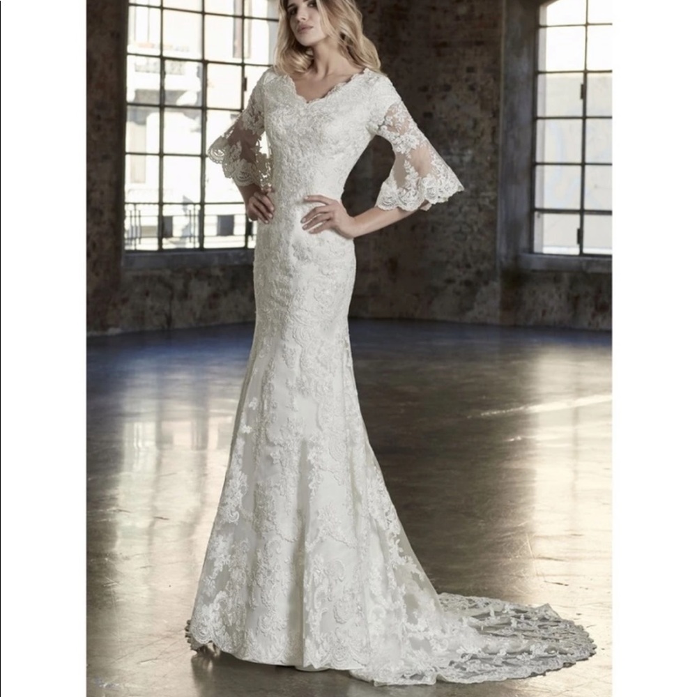 Incredible Custom Made Modest Lace Wedding Dress